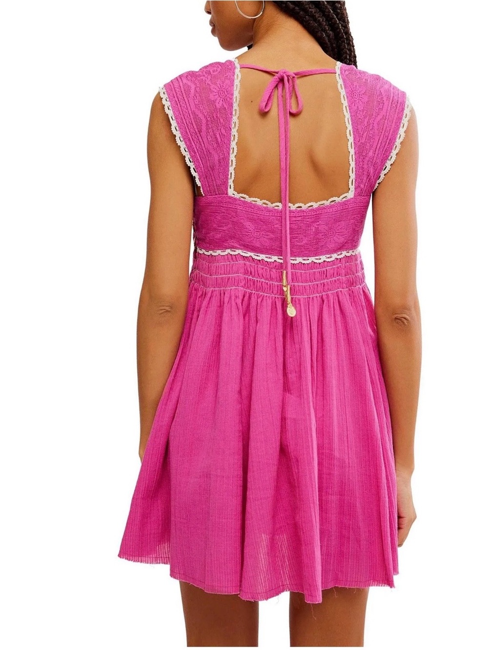 Free People Heartland Mini Dress-Pink - Picture 2 of 6